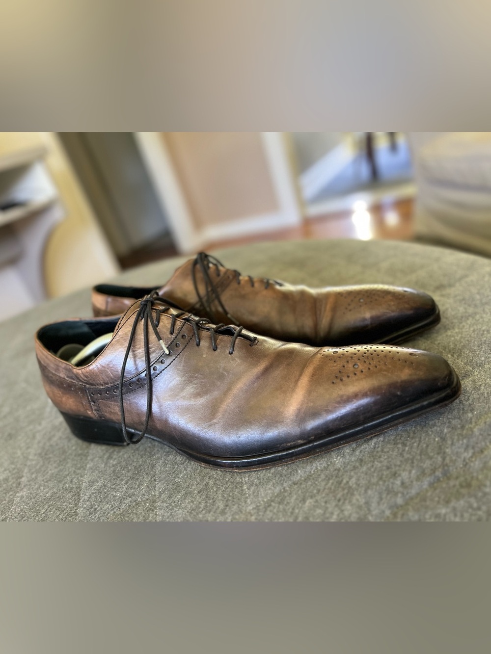 JO GHOST Sz 43 Brown Black Leather Italy Dress Shoes Orig $595
